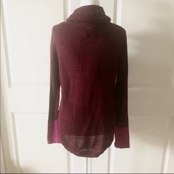 PrAna Rochelle Cowl Neck Wool Blend Colorblock Lightweight Sweater Size XS - Picture 4 of 6